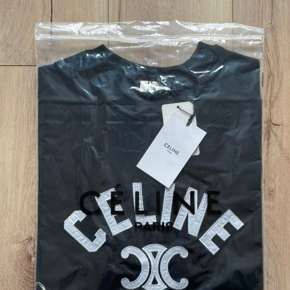 Medium Celine Men's Basic Cotton Black T-Shirt - image 7